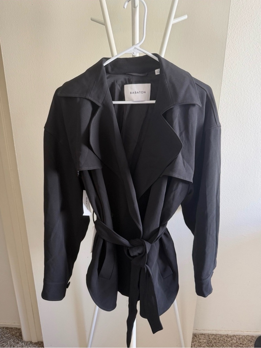 Babaton Black Self-Tie Blazer Jacket